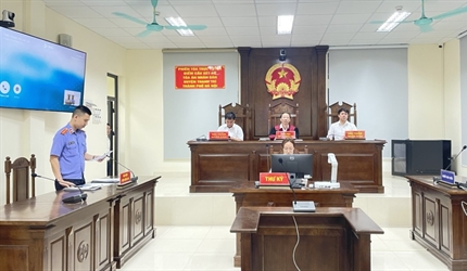 Viện KSND huyện Phú Xuyên tổ chức phiên tòa xét xử trực tuyến